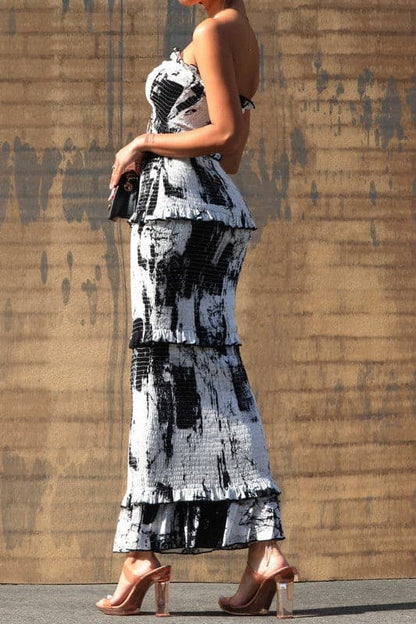 Smocked Midi Dress - SASHAY COUTURE BOUTIQUE Dresses