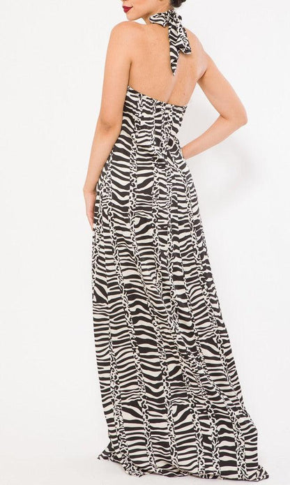 Zebra Print Maxi - SASHAY COUTURE BOUTIQUE Dresses