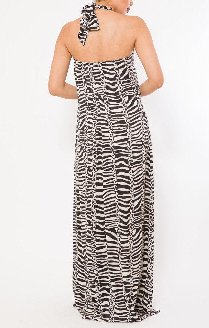 Zebra Print Maxi - SASHAY COUTURE BOUTIQUE Dresses