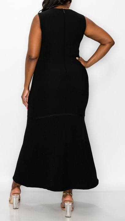 Vertical Eyelet Midi Dress (Curvy) - SASHAY COUTURE BOUTIQUE Dresses