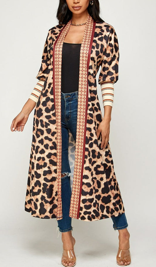 Leopard Print Cardigan - SASHAY COUTURE BOUTIQUE Outerwear