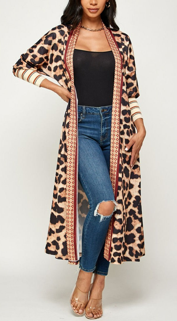 Leopard Print Cardigan - SASHAY COUTURE BOUTIQUE Outerwear