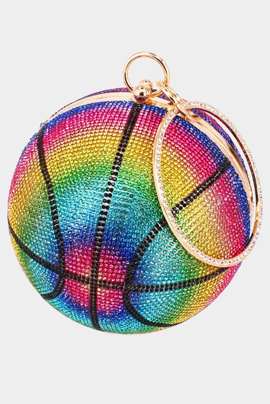 Rhinestone Basketball Clutch Bag - SASHAY COUTURE BOUTIQUE Shoes