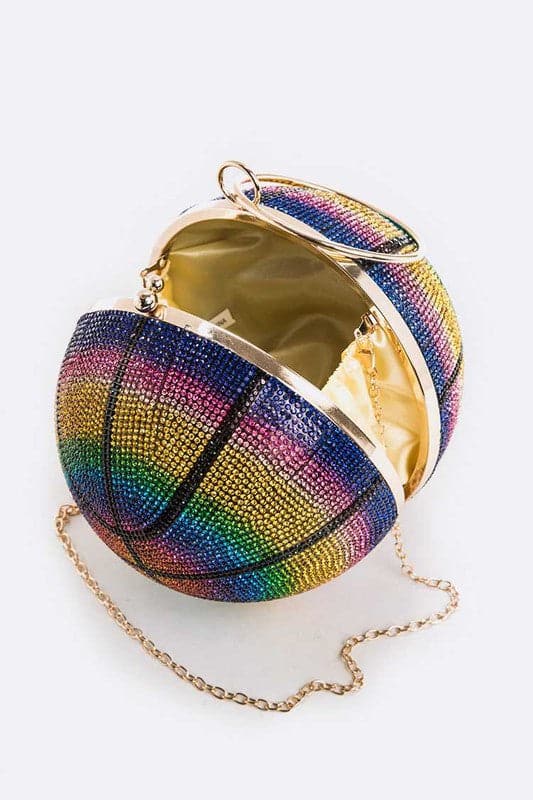 Rhinestone Basketball Clutch Bag - SASHAY COUTURE BOUTIQUE Shoes