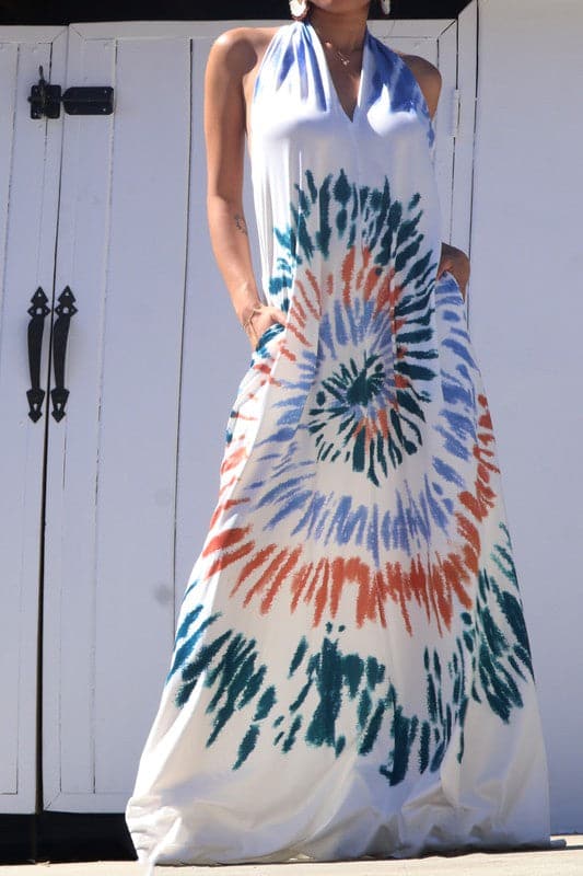 Halter Tie Maxi Dress - SASHAY COUTURE BOUTIQUE Dresses