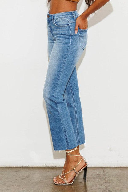 Mid-Rise Flare Jean - SASHAY COUTURE BOUTIQUE Pants