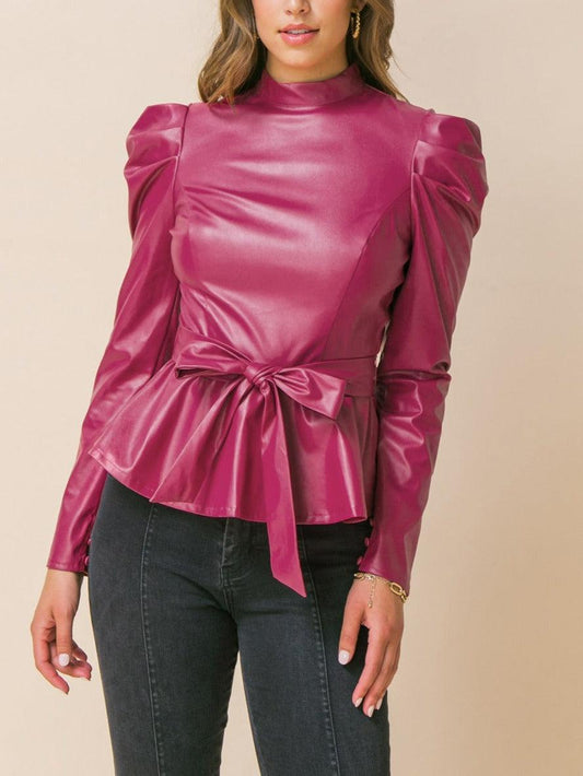 Vegan Peplum Top - SASHAY COUTURE BOUTIQUE Tops