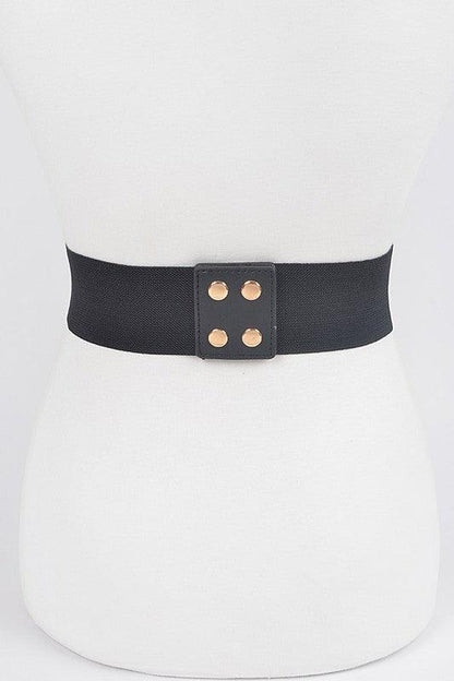 Gold Square Trim Elastic Belt - SASHAY COUTURE BOUTIQUE Belt