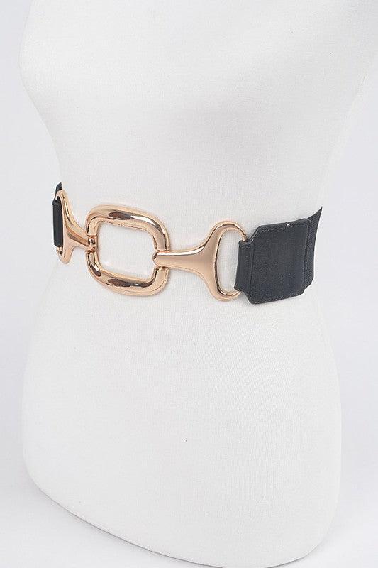 Gold Square Trim Elastic Belt - SASHAY COUTURE BOUTIQUE Belt