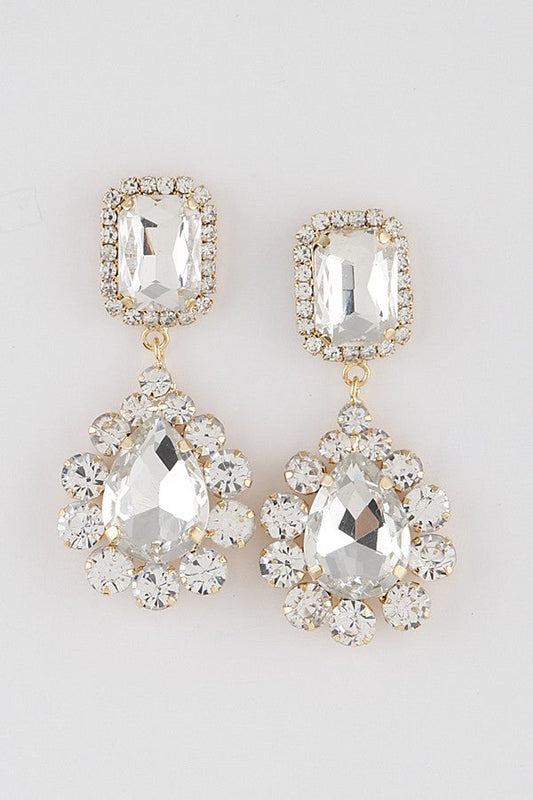 Jeweled Crystal Teardrop Earrings - SASHAY COUTURE BOUTIQUE