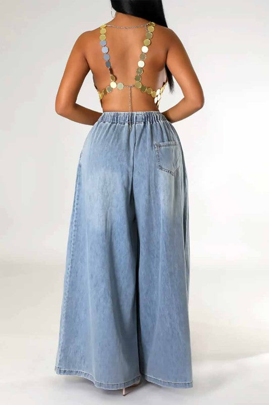 Exaggerated Wide Leg Denim - SASHAY COUTURE BOUTIQUE Bottoms