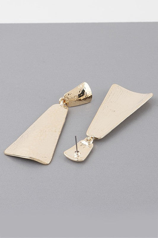 Hammered Geometric Drop Earrings - SASHAY COUTURE BOUTIQUE