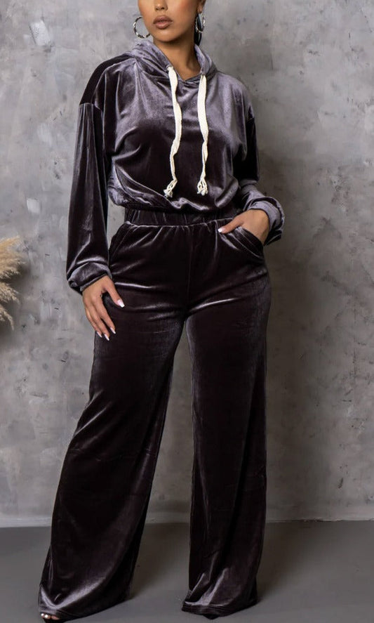 Velour Top and Pants Set - SASHAY COUTURE BOUTIQUE Two Piece