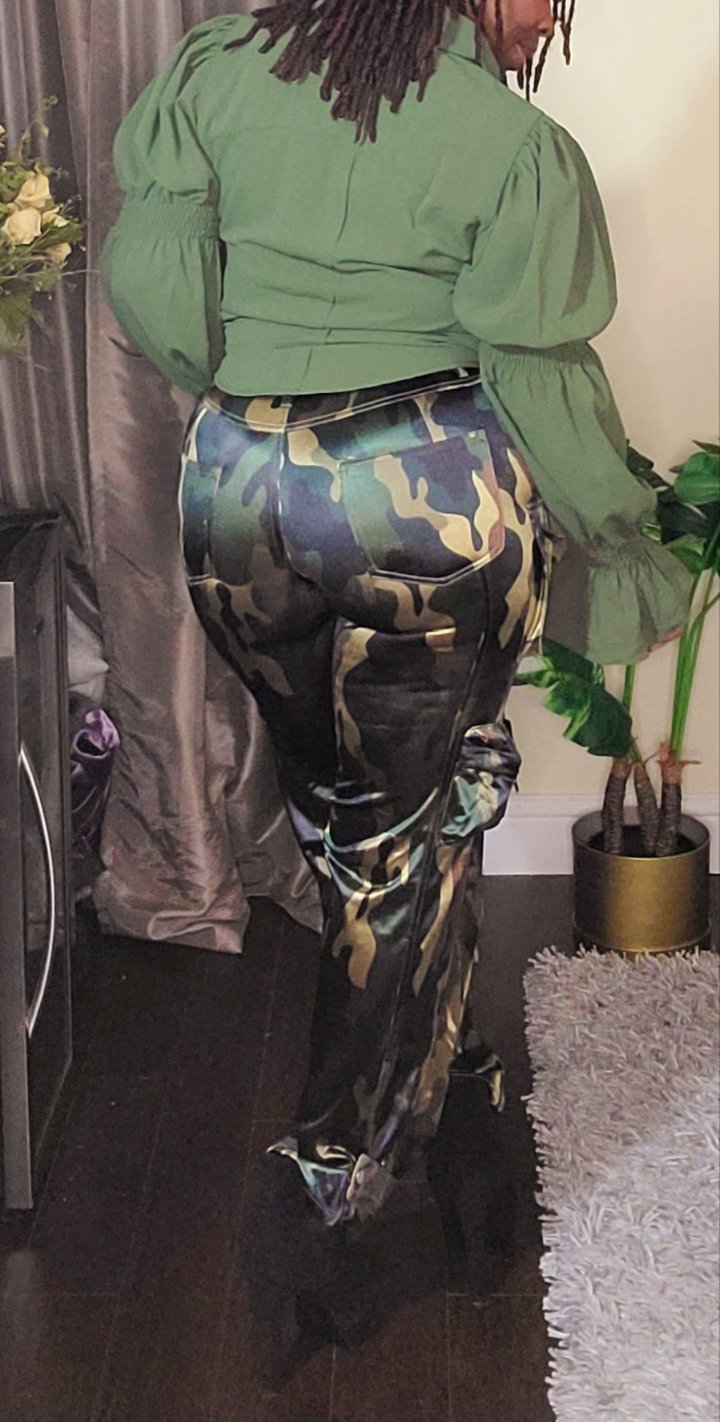 Smooth Satin Camo Cargos - SASHAY COUTURE BOUTIQUE Bottoms