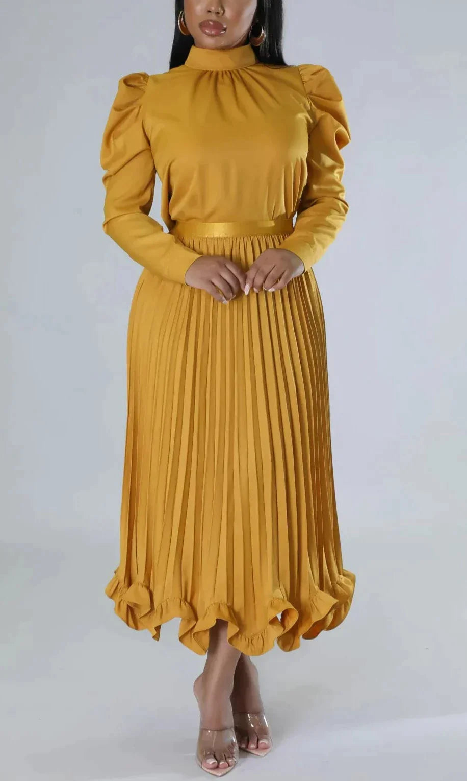 Blouse and Pleated Skirt Set - SASHAY COUTURE BOUTIQUE Two Piece