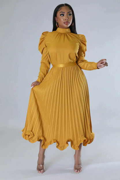Blouse and Pleated Skirt Set - SASHAY COUTURE BOUTIQUE Two Piece
