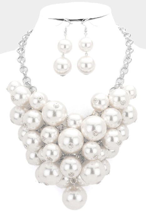 Chunky Bead Bib Necklace Set - SASHAY COUTURE BOUTIQUE