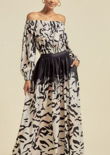 Animal Print Maxi Skirt Set - SASHAY COUTURE BOUTIQUE Outfit Sets