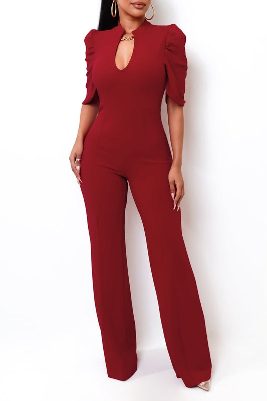 Jumpsuit with Front Peephole - SASHAY COUTURE BOUTIQUE Jumpsuits & Rompers