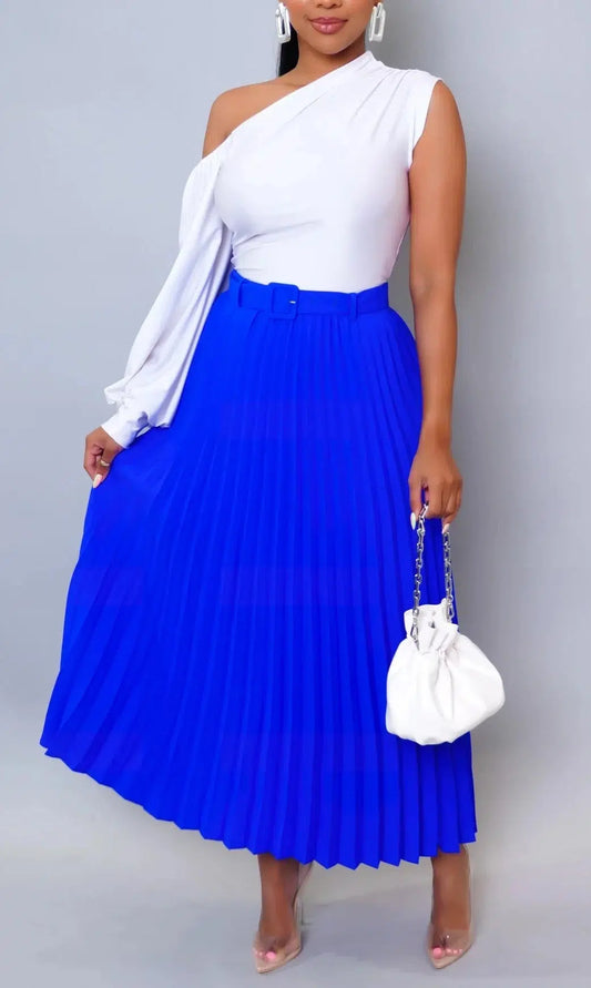 Pleated Maxi Skirt - SASHAY COUTURE BOUTIQUE Bottoms