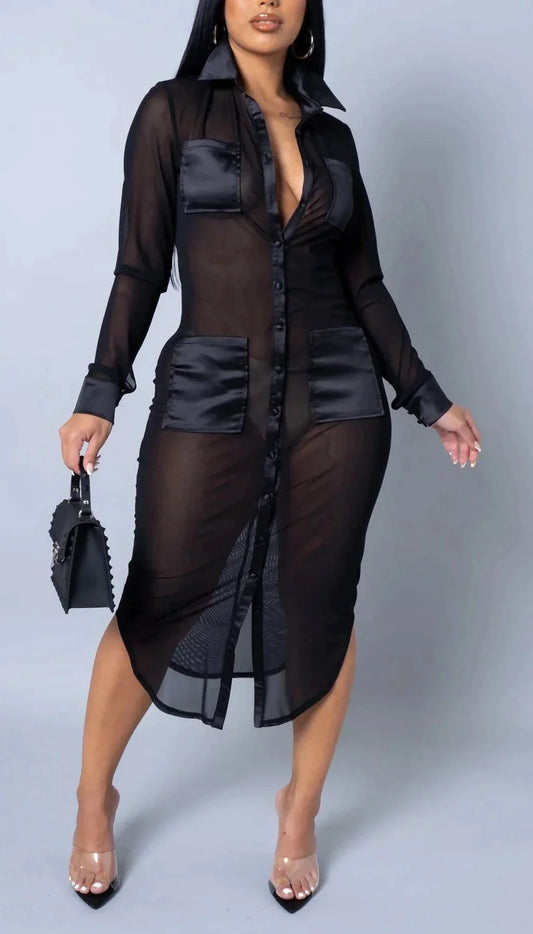 Sheer Mesh Midi - SASHAY COUTURE BOUTIQUE Dresses