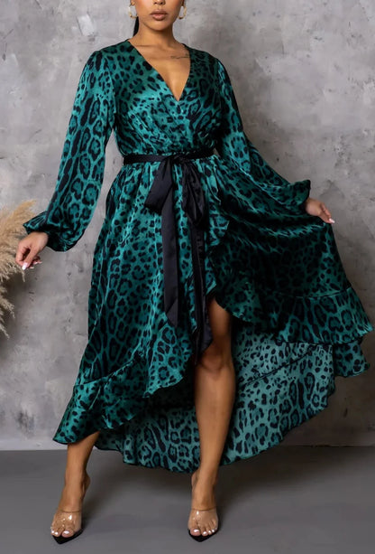 Hi/Lo Ruffled Midi Dress - SASHAY COUTURE BOUTIQUE Clothing