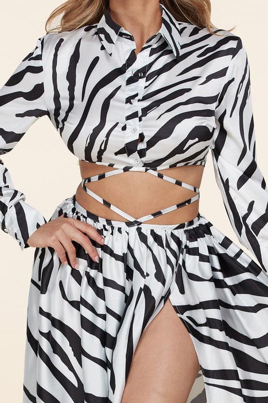 Flowy Zebra Print Maxi - SASHAY COUTURE BOUTIQUE Outfit Sets