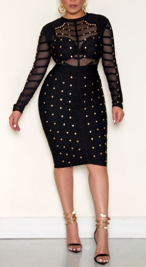 Studded Bandage Dress - SASHAY COUTURE BOUTIQUE Dresses