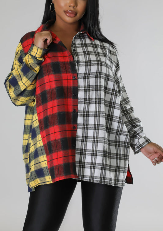 Multi Plaid Top - SASHAY COUTURE BOUTIQUE Tops