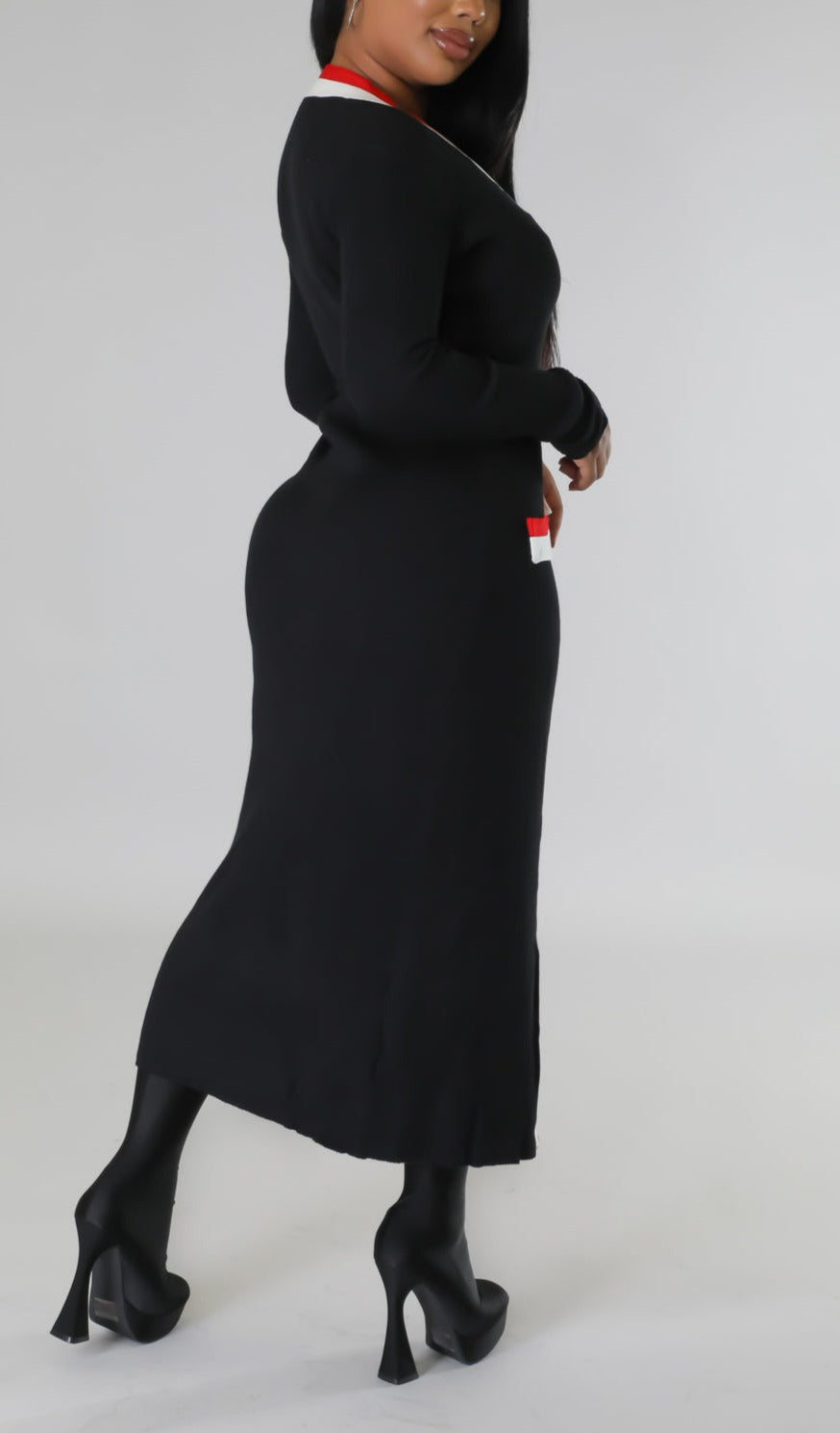 Wrapped Ribbed Dress/Cardigan - SASHAY COUTURE BOUTIQUE Dresses