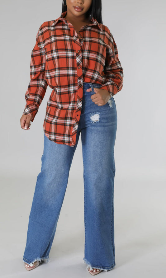 Plaid Top - SASHAY COUTURE BOUTIQUE Tops