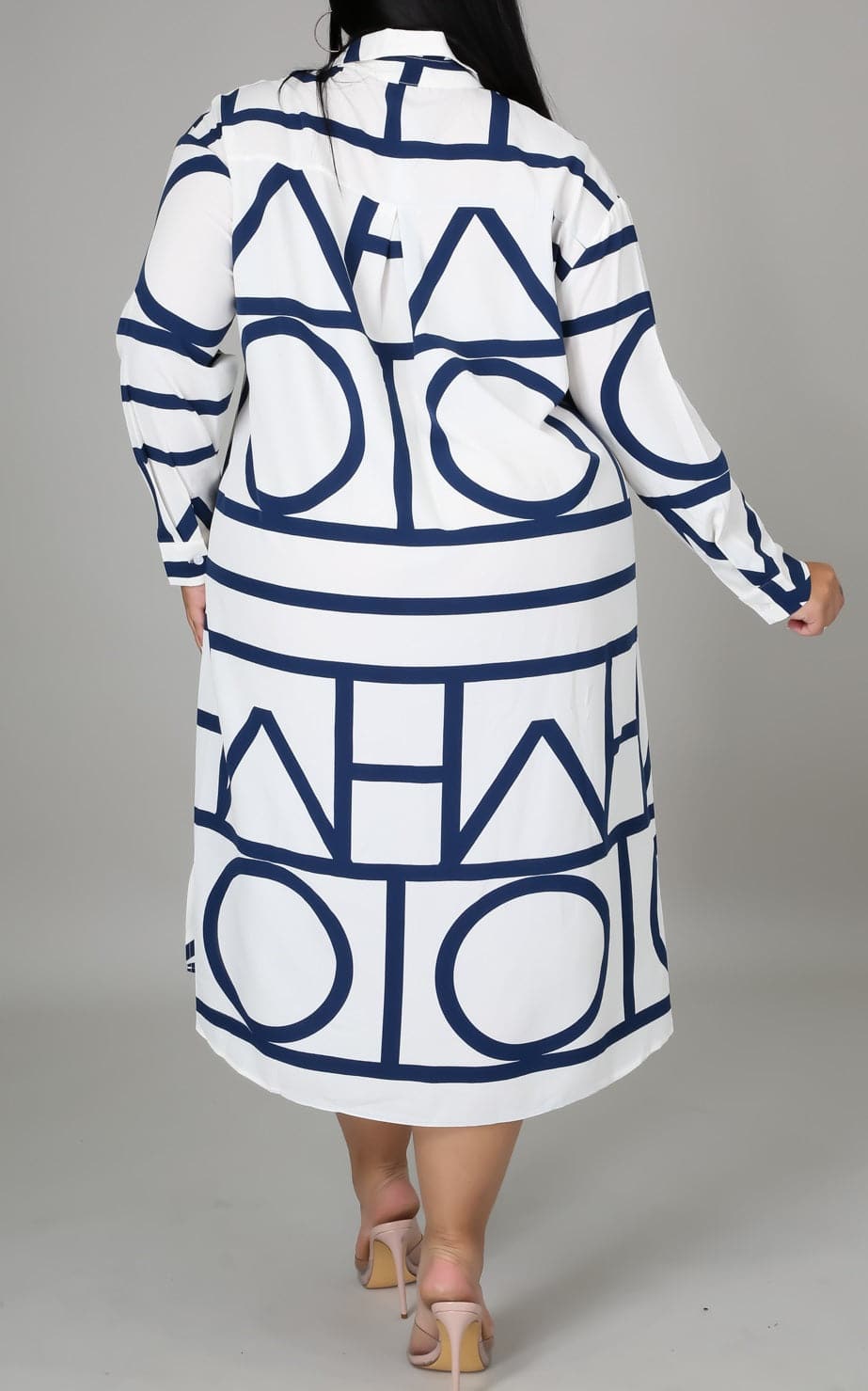 Midi Shirt Dress (Curvy) - SASHAY COUTURE BOUTIQUE Dresses