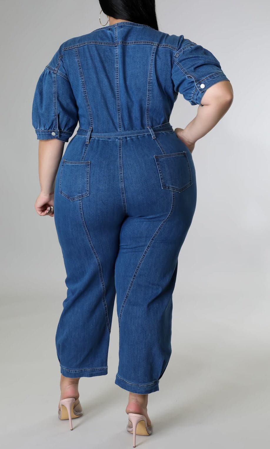 Sassy Denim Jumpsuit (Curvy) - SASHAY COUTURE BOUTIQUE Jumpsuits & Rompers