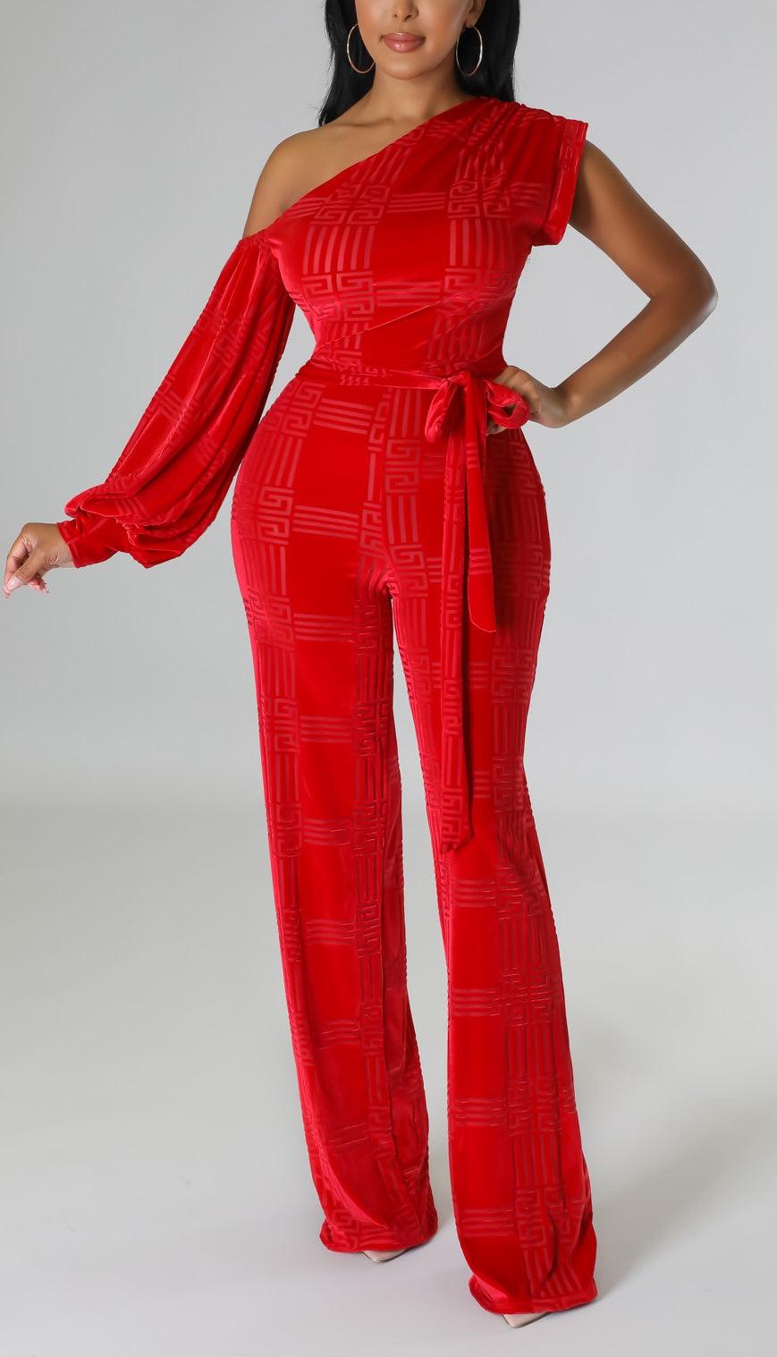 Foxy One Shoulder Jumpsuit - SASHAY COUTURE BOUTIQUE Jumpsuits & Rompers