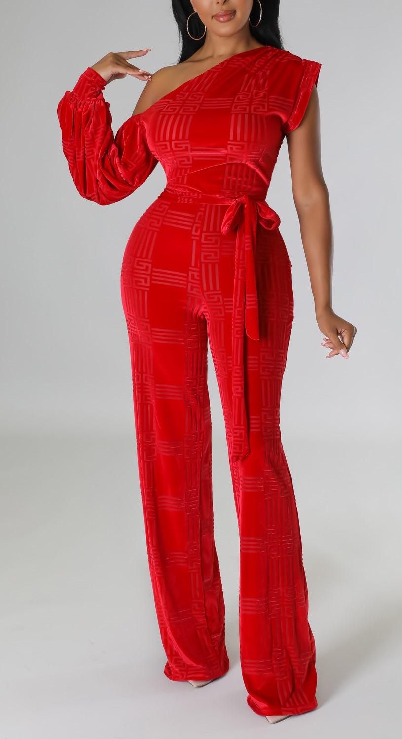 Foxy One Shoulder Jumpsuit - SASHAY COUTURE BOUTIQUE Jumpsuits & Rompers