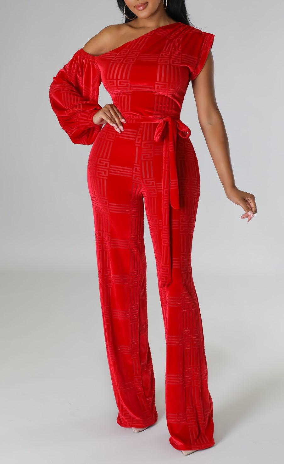 Foxy One Shoulder Jumpsuit - SASHAY COUTURE BOUTIQUE Jumpsuits & Rompers