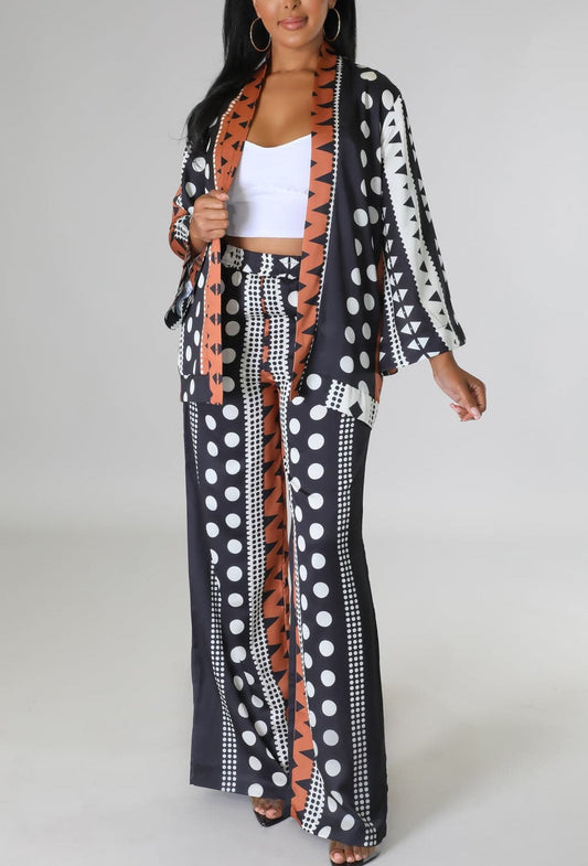 Unique Kimono Pants Set - SASHAY COUTURE BOUTIQUE Two Piece