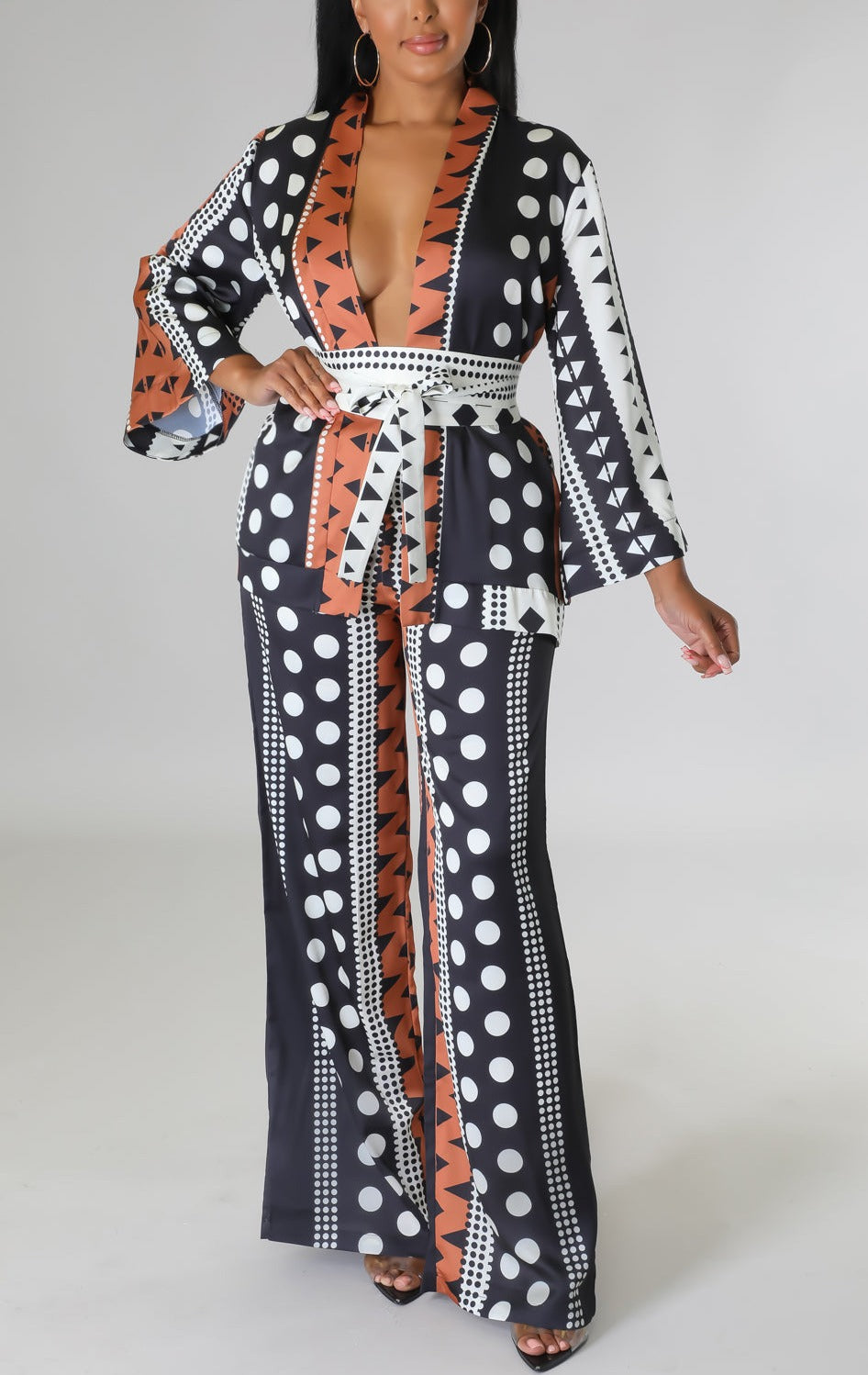 Unique Kimono Pants Set - SASHAY COUTURE BOUTIQUE Two Piece