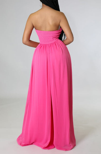 Flowy Strapless Jumpsuit - SASHAY COUTURE BOUTIQUE