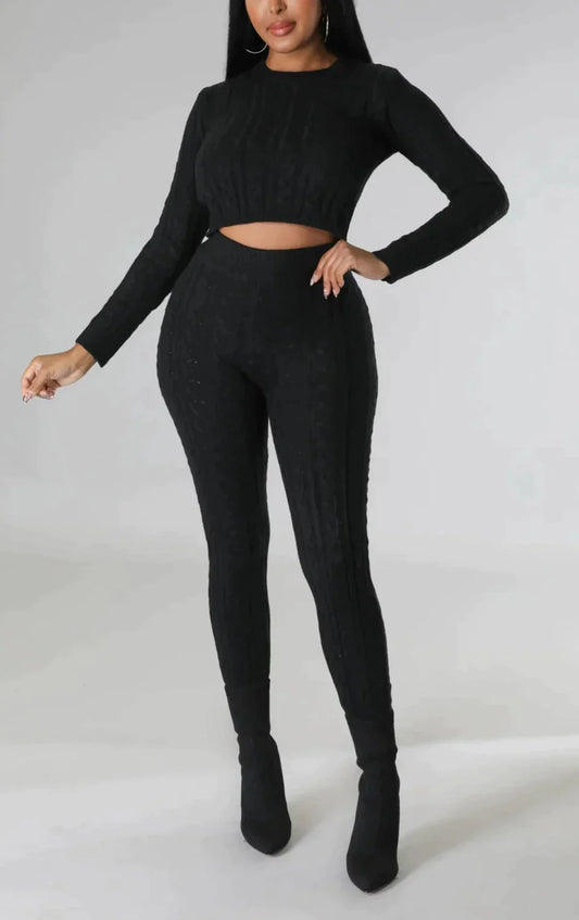 Casual Knit Legging Set - SASHAY COUTURE BOUTIQUE Two Piece