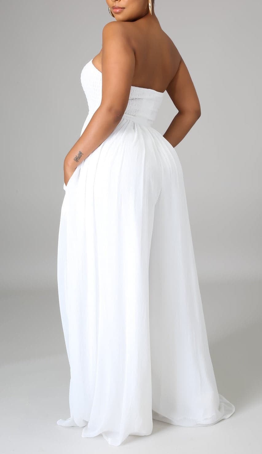 Flowy Strapless Jumpsuit - SASHAY COUTURE BOUTIQUE