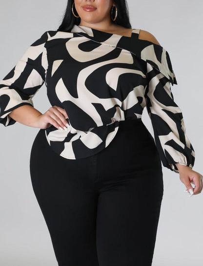 Off One Shoulder Blouse (Curvy) - SASHAY COUTURE BOUTIQUE Apparel & Accessories