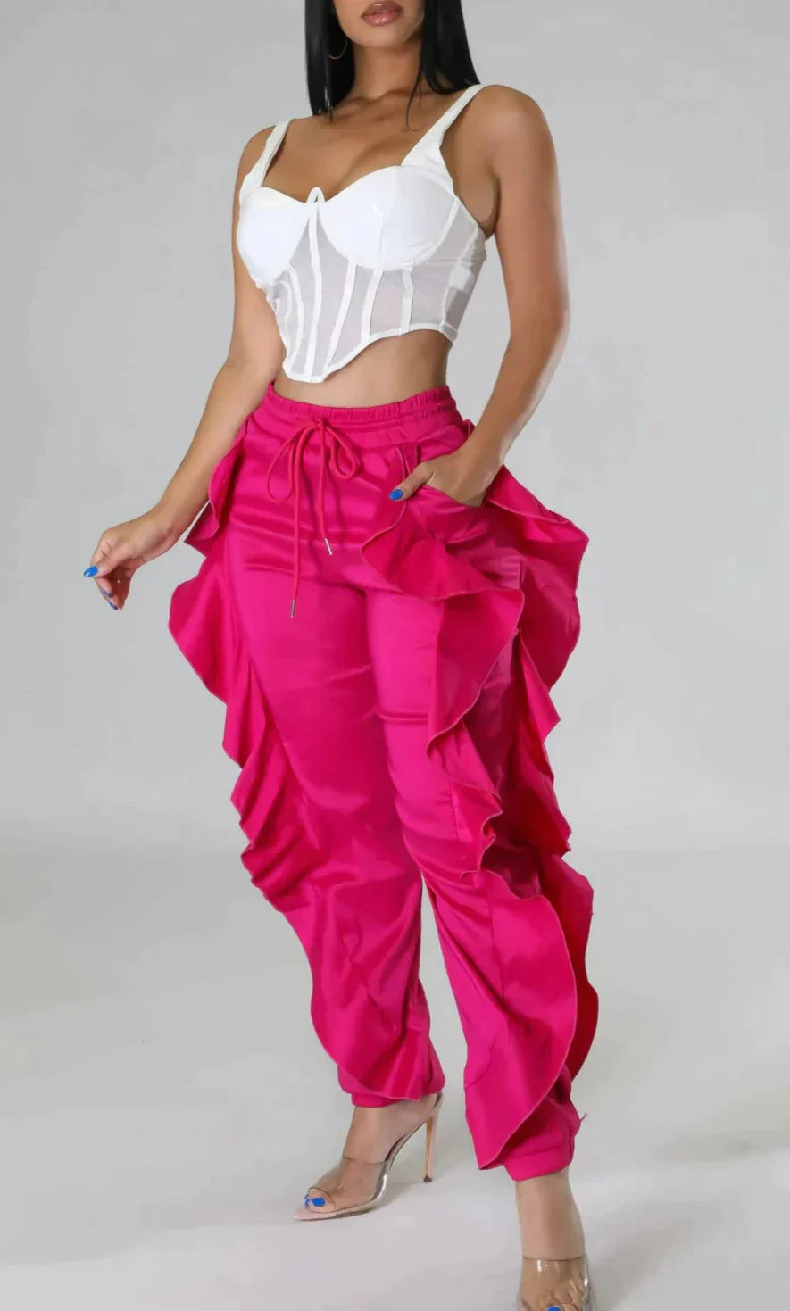 Ruffled Edge Pants - SASHAY COUTURE BOUTIQUE