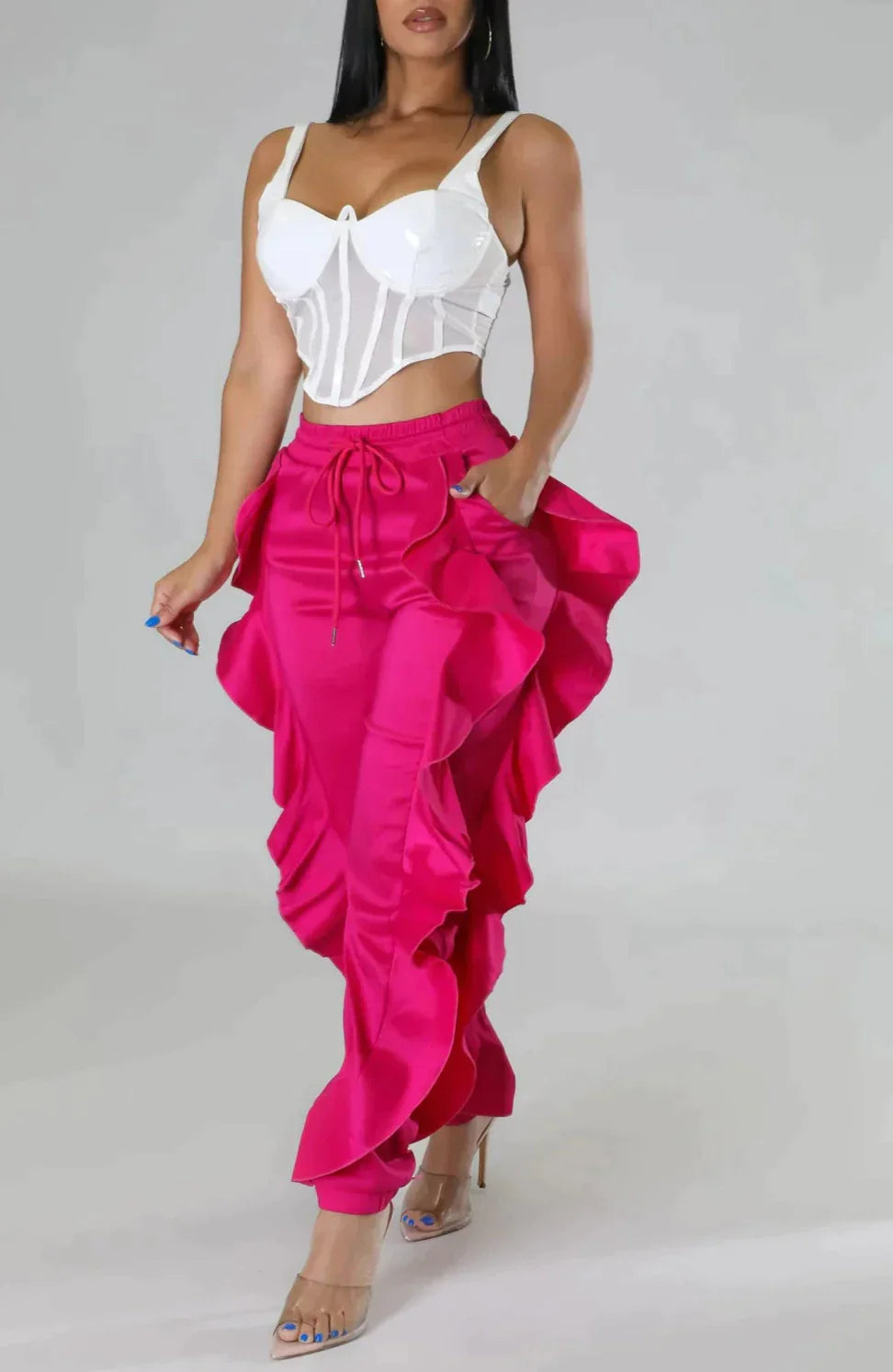 Ruffled Edge Pants - SASHAY COUTURE BOUTIQUE