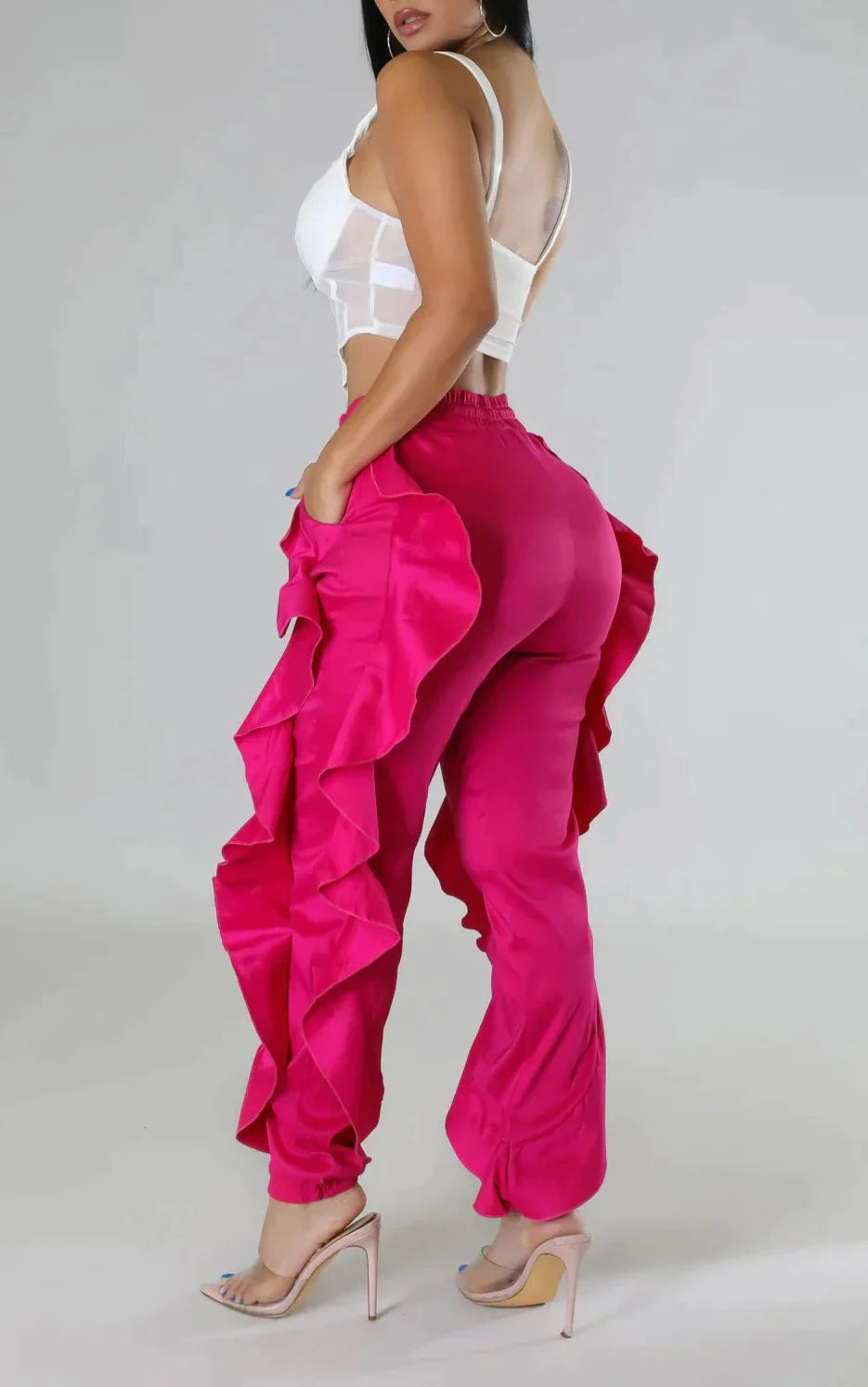 Ruffled Edge Pants - SASHAY COUTURE BOUTIQUE