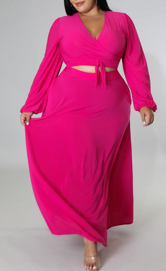 Two Piece Maxi (Curvy) - SASHAY COUTURE BOUTIQUE Curvy Two Piece
