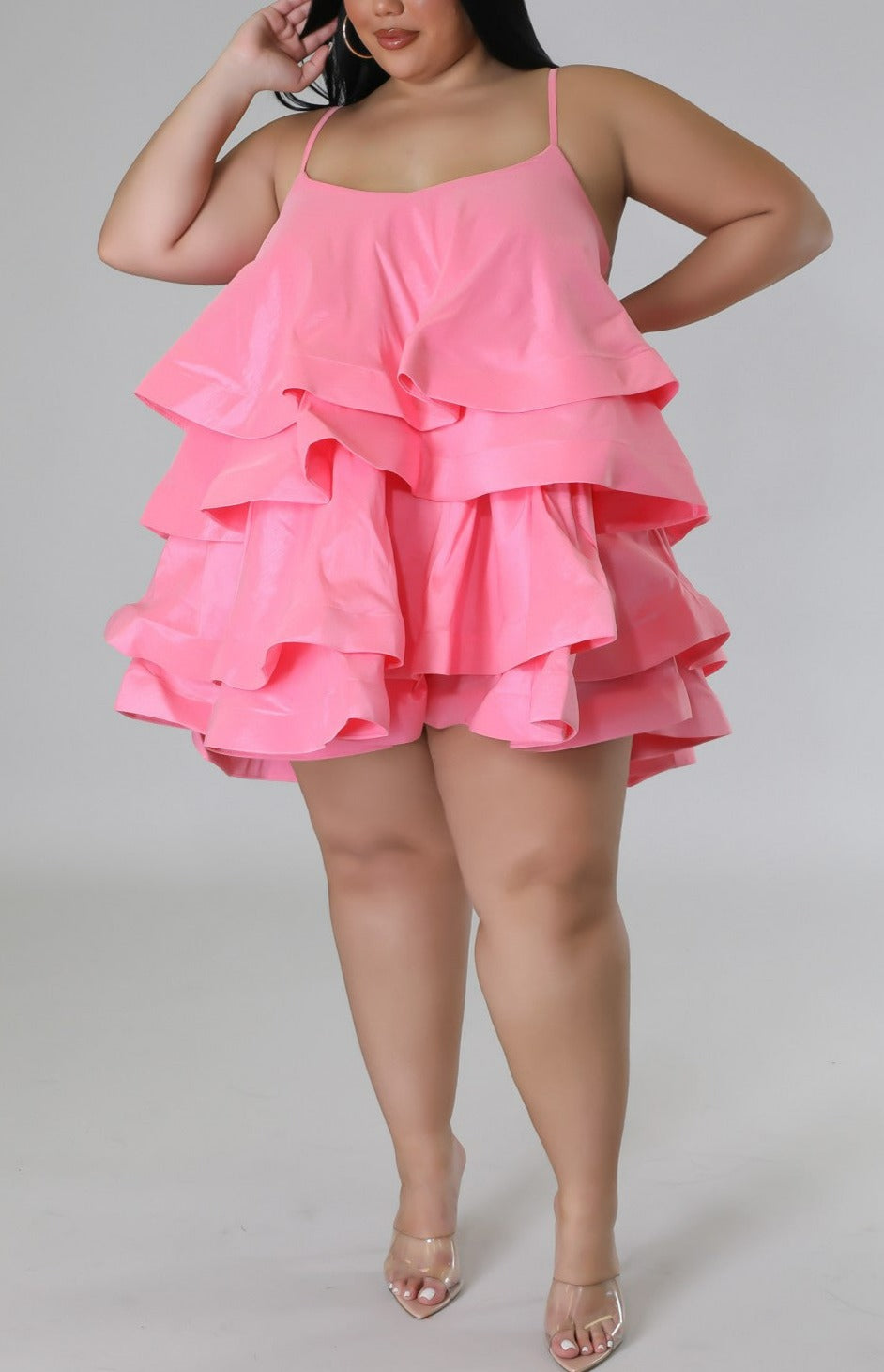 Dainty Ruffled Mini Dress (Curvy) - SASHAY COUTURE BOUTIQUE