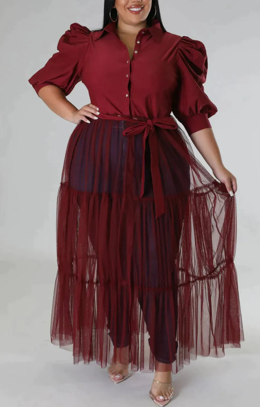 Fancy Top w/ Tulle Bottom (Curvy) - SASHAY COUTURE BOUTIQUE Tops