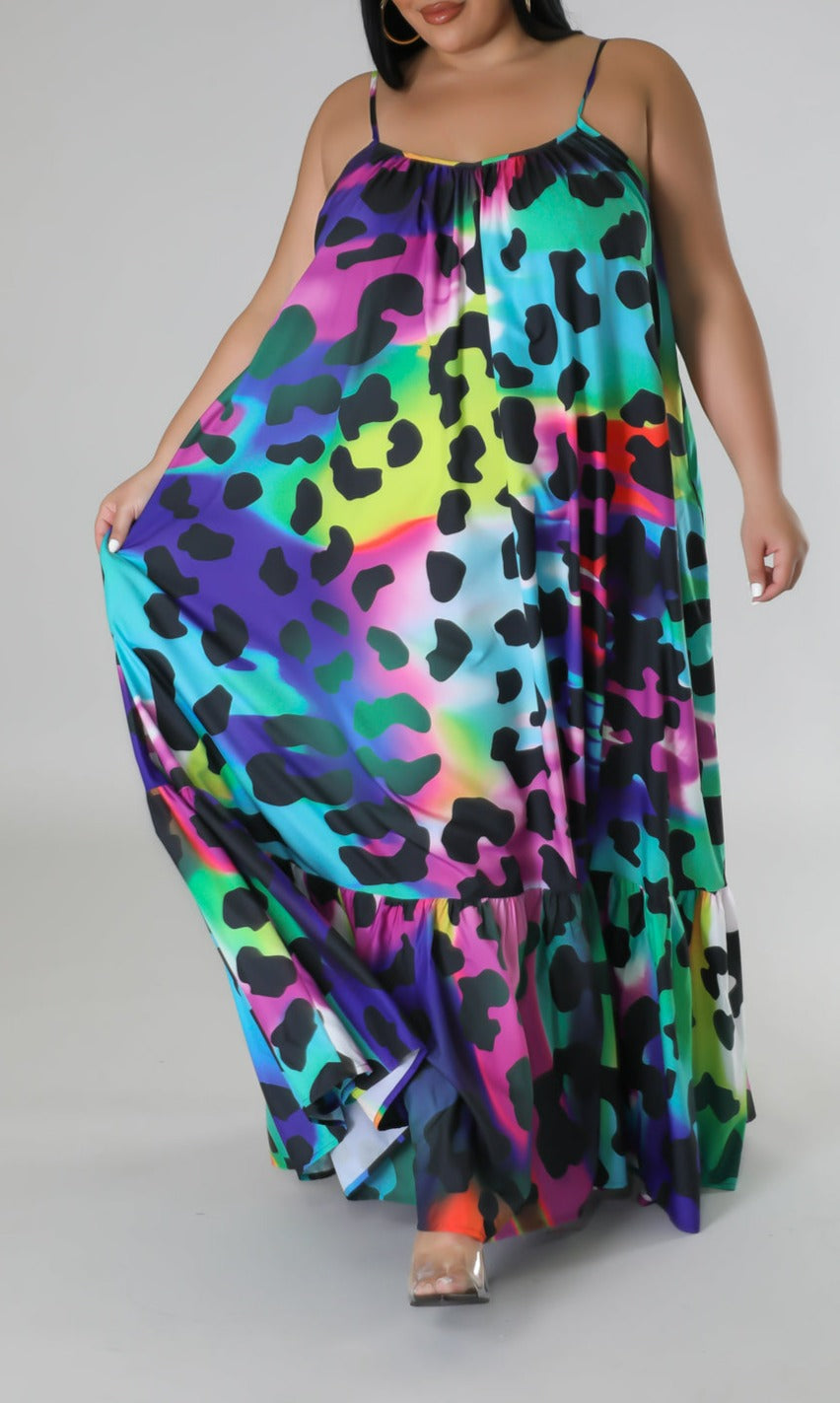 Exotic Maxi Dress (Curvy) - SASHAY COUTURE BOUTIQUE Curvy Dresses