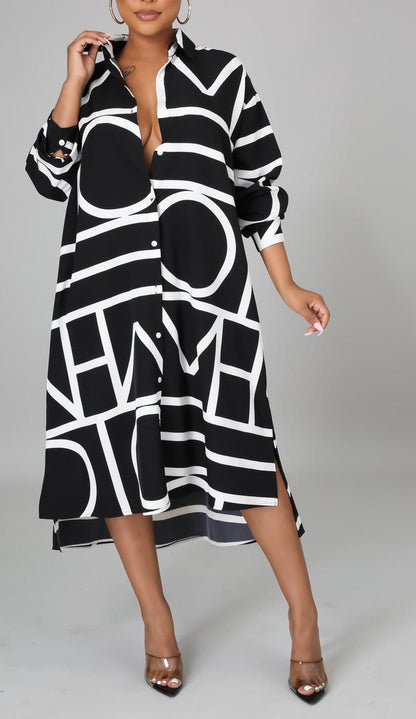Midi Shirt Dress - SASHAY COUTURE BOUTIQUE Dresses